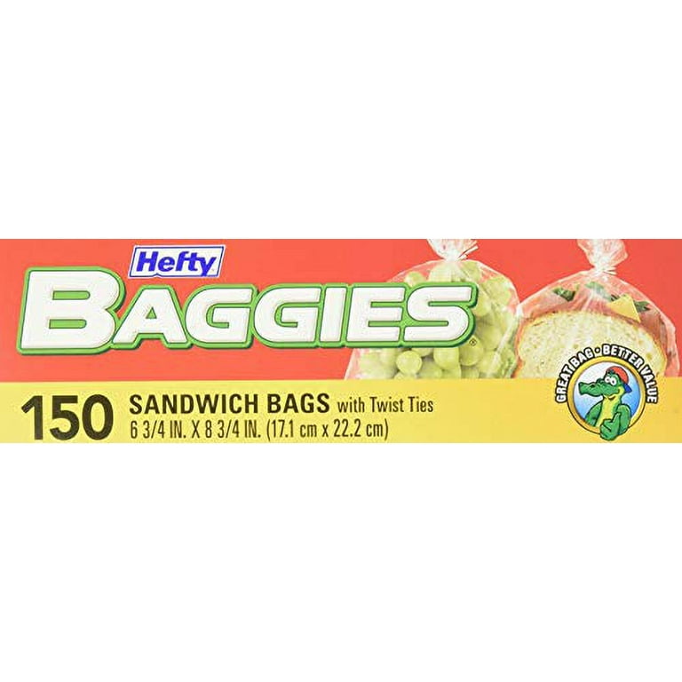 Hefty Baggies Storage Bags, Sandwich 150 Count (Pack of 12)