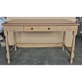 thumbnail image 2 of Laptop Desk with Center Glide Drawer, Writing Desk with Solid Wood Turned Legs, MDF with Solid Wood Veneer Top, Natural, 2 of 7