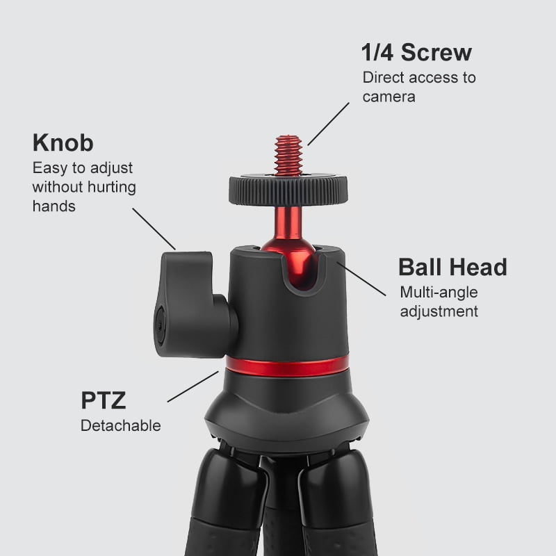 QKOO Mini Octopus Flexible Tripod Holder with Remote Control for SLR Cameras, GoPro, Cellphone