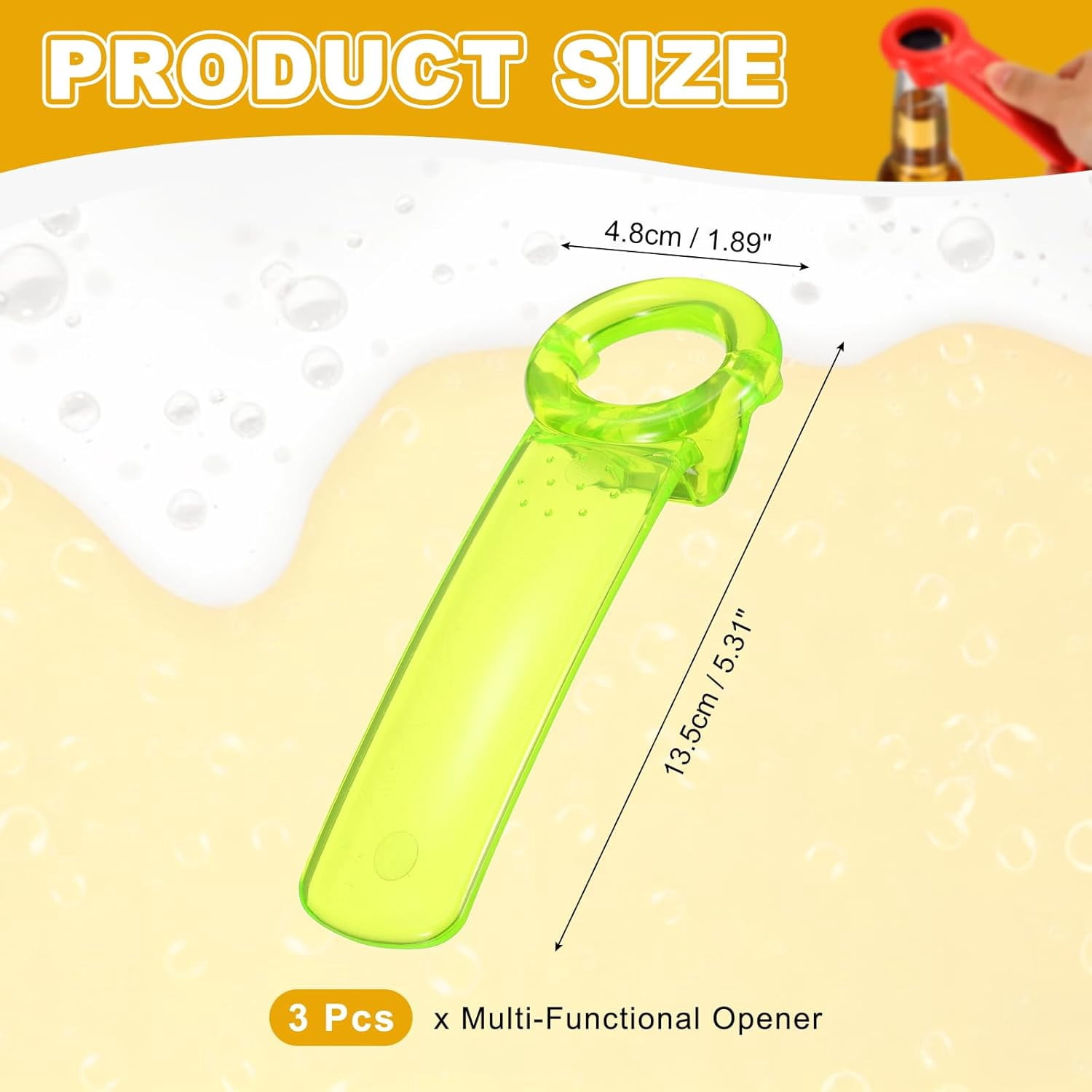 FRKSMD-3 Pcs Jar Key Lid Opener, Plastic Jar Lid Opener Easy Grip Multifunctional Durable Can Open Tool for Elderly Seniors Women Weak Hands Easy-use by Anyone, Transparent Green