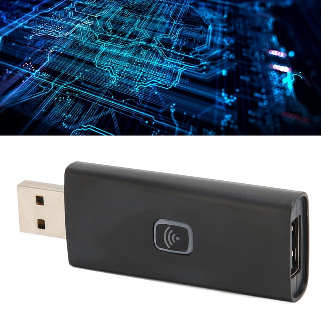 Game Handle USB Converter, Stable Transmission Professional Wireless Controller Adapter ABS Plug and Play for Game Controller Black