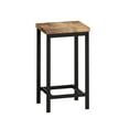 thumbnail image 6 of Modern High Top Table Set for 3, Brown Rectangle Kitchen Dining Table Set Metal Frame, Small Space Counter Height Pub Bistro Set with 1 Table & 3 Stools, 6 of 9