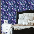 thumbnail image 2 of Peel and Stick Wallpaper Abstract Elegance Teal Violet Wall Mural 23.6in x 9.8ft Self Adhesive Removable Wall Paper Renter Friendly Wallpaper for Nursery Bedroom Cabinets, 2 of 8