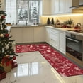 thumbnail image 2 of Christmas Kitchen Rug Set of 2, Merry Christmas Holiday Non Slip Kitchen Mats for Floor Winter Xmas Trees Home Decor Kitchen Floor Rugs for Hallway Laundry Room, 17"x30"+17"x47" (Red), 2 of 6