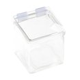 thumbnail image 1 of Cal Mil 1811-N Hinged Hard Plastic Lid with Notch - 4 x 4 x .25 in., 1 of 1