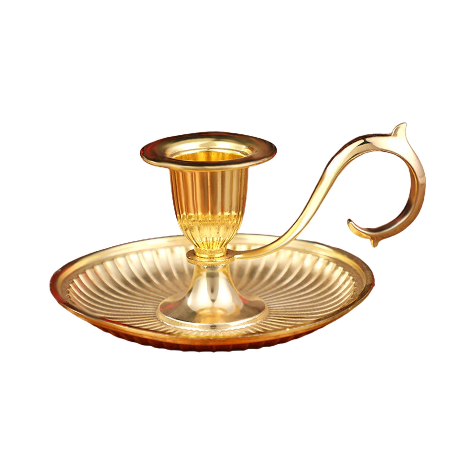 NINGCHE Metal Taper Candle Holder with Handle Single Head Candlelight