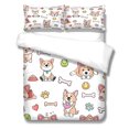 thumbnail image 1 of Juegos de cama Patrón de perro lindo Fundas de edredón de microfibra Fundas de almohada Niños Dibujos animados Animal Mascota Impreso Juego de cama de verano S LYSHDW2109250014,3 Piezas Inevent HA012377-02, 1 of 7