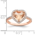 thumbnail image 2 of Sterling Silver Rose-Tone Pink & White Cz Heart Ring (Size 8) Made In China qr7391-8, 2 of 5