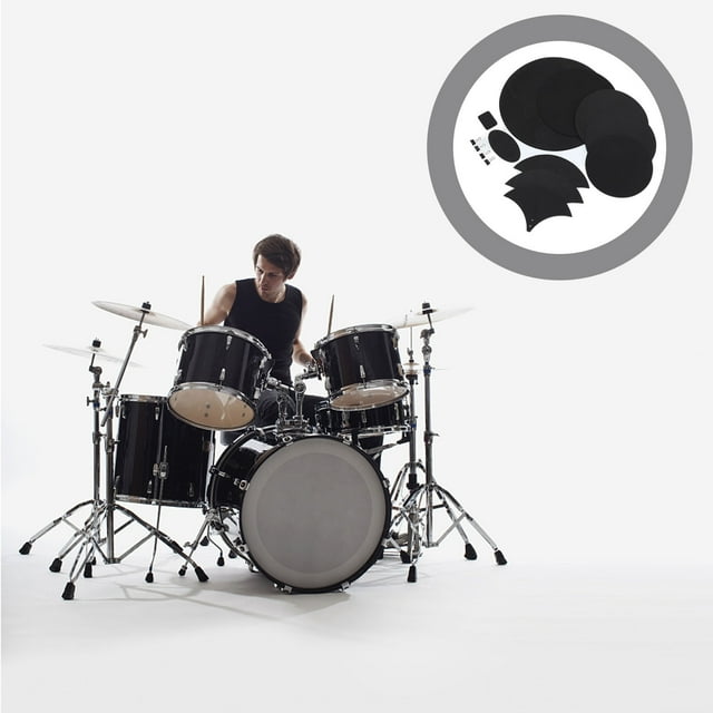 SHOWERORO 1 Set Drum Sound Dampening Pads Black for Percussion Instruments