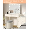 thumbnail image 2 of 19 Inch Large Round Vanity Mirror with Lights, Round Led Makeup Mirror, Lighted Up Makeup Mirror with Lights for Bedroom Tabletop, Smart Touch Control 3 Colors Dimmable, 360°Rotation (White), 2 of 9