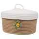 thumbnail image 2 of Cesta de almacenamiento de cuerda de algodón con tapa, cesta decorativa, cesta organizadora, cesta rústica con tapa, 2 of 5
