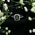 thumbnail image 5 of Rosec Jewels Lab Grown Black Diamond Emerald Cut Engagement Ring with Halo - 6X8mm - AAAA Grade - Black and White Diamond Ring, 10K White Gold, US 7.50, 5 of 7