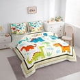 thumbnail image 3 of Homewish Cute Dinosaur Bedding Comforter Set 7pcs for Kids, Funny Jungle Animal King Bedding Sets, Tree Flower Botanical Reversible Bed Sheets, Luxury Bedroom Decor, 3 of 7