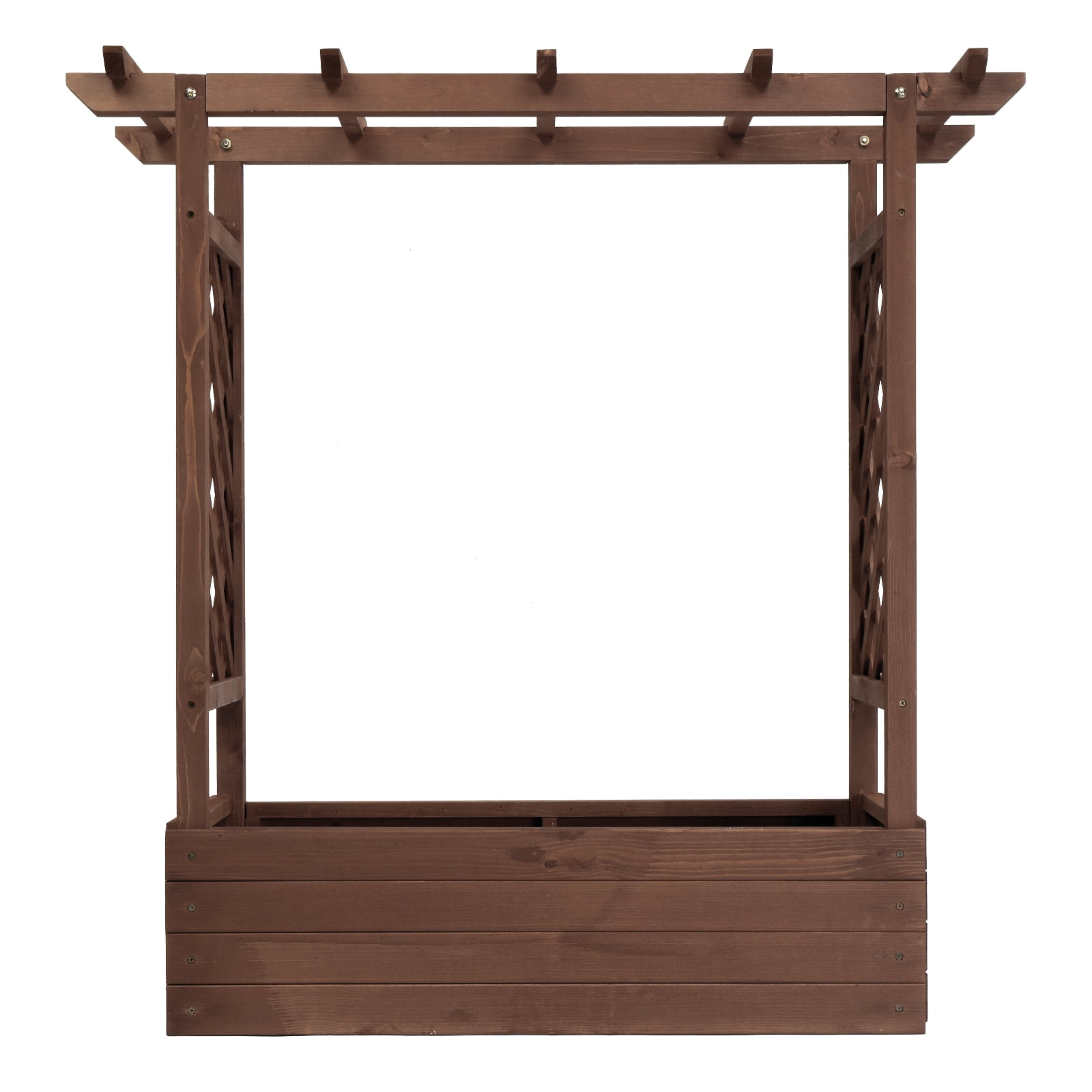 Raised Garden Bed Wooden Planting Frame Carbonized, 43.5*17.5*44.5