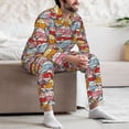 thumbnail image 7 of Naloa Cute Cars Men’s Pajamas Set - Long Sleeve Button Down Sleep Shirt and Pajama Bottoms Sleepwear Set-XX-Large, 7 of 7