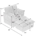 thumbnail image 2 of 36" Small Chaise Lounge Indoor, Modern Corduroy Sleeper Chair with Ottoman and Armrests, Single Sofa Chair with Thick Cushion for Living Room, Pink, 2 of 7