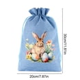 thumbnail image 6 of ddioayh Easter DRaw-Texture-Detailstring Gift Bag Linen Fabric Watercolor Rabbits Egg Print Reusable Storage Pouch for Party Favors Holiday Candy Toys and Decoration, 6 of 6