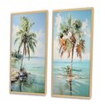 thumbnail image 3 of Designart "Minimalism Plam Tree silence II" Palms & Palm Trees Framed Wall Art Set Of 2 - Green Floral Frame Gallery Set For Office Decor, 3 of 6