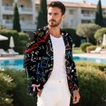 thumbnail image 5 of CHAQLIN Math Formula Print Polyester Slim Fit Casual Blazer for Men with Regular Fit, Classic Fit with Pocket Mens Blazer Jackets for Office, 5 of 9