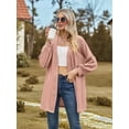 thumbnail image 4 of Women'S Crochet Open Cardigan Long Sleeve Cover Up Summer Pink L, 4 of 7