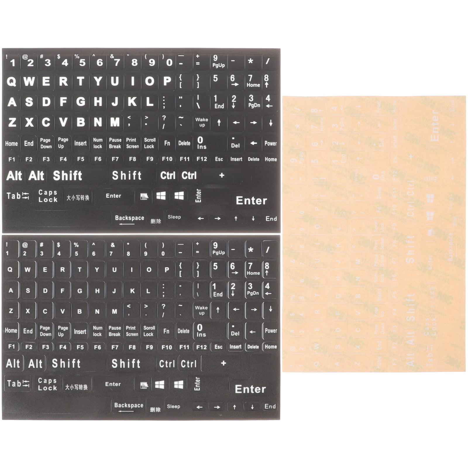 Miangastore 3 Feuilles Autocollants Clavier Anglais Autocollants Lettres Autocollants Clavier