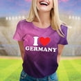 thumbnail image 2 of T Shirts For Women Womens Tops Summer Round Neck German Flag Printed Loose Casual Top, 2 of 4