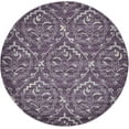 thumbnail image 5 of Unique Loom Damask Rug Purple/Silver 8' Round Traditional Perfect For Dining Room Entryway Bed Room, 5 of 8