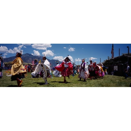 Native American Paint - Native Americans dancing Taos New Mexico USA Poster Print