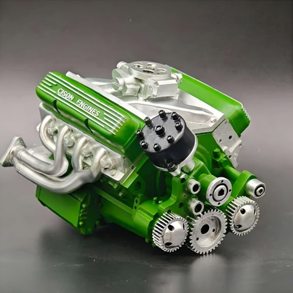 BESTSKY 89%-Gasoline OHV V8 Small-Block Engine Model Kits,V8 Engine Kits,Build Your Own STEM V8 Model Engine for Adults,Mini V8 Model Engine Kit - Green