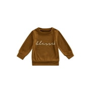 hirigin Casual Sweatshirt Letter Print Long Sleeve Round Neck Pullover