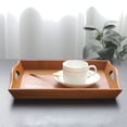 thumbnail image 6 of Godderr Wooden Tray Food Fruit Tray Vintage Color Restaurant Kitchen Handle Solid Tray 12*10.2*1.2in, 6 of 6