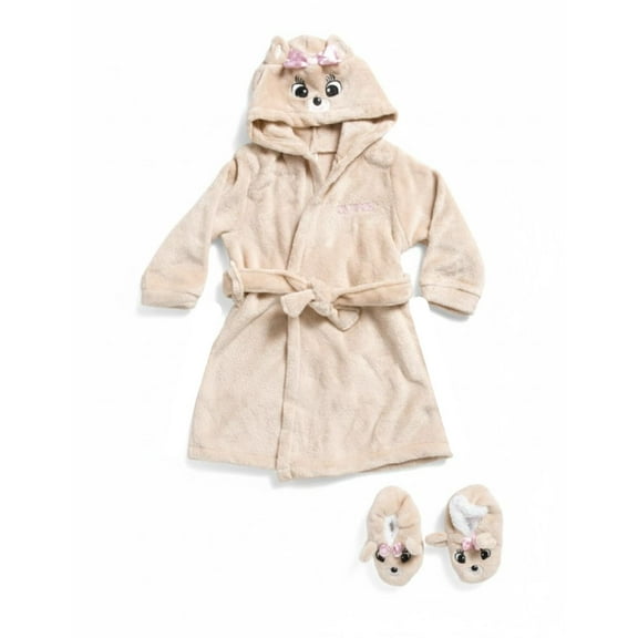 Rudolph Clarice Reindeer Toddler Girl's Christmas Plush Bathrobe and Slipper Set, Size 2T