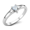 thumbnail image 2 of 925 Sterling Silver 3 MM Heart Moonstone Three Hearts Love Women Valentines Day Gifts Ring, 2 of 3