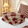 thumbnail image 6 of Manfei Rustic Plaid Zipper Twin Comforter Sets with Fitted Sheet and 2 Pillowcases,Retro Grid Zipper Bedding Set,Brown,Reversible,4pcs, 6 of 8