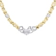 thumbnail image 2 of 1/10th 10K Yellow Gold Two Tone I Love You XOXO Stampato Statement Necklace 17", 2 of 5