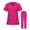 #_002Hot Pink, variant on Womens Scrub Sets V Neck Short Sleeve Jogger Suits with Pockets Nurse Tops & Cargo Pant 2025 Medical Nursing Uniform Casual Workwear Scrub Sets Dark Green S
