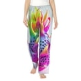 thumbnail image 2 of Lsque Colorful Glitter Dagon Fruit Print Women's Pajama Pants, Lounge Pant - Comfortable Home Wear,Elastic Waistband, Stylish Design-X-Large, 2 of 9