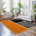 thumbnail image 3 of Area Rugs 2.7'x5', Orange Black Carpet Runner Indoor Outdoor Rugs Home Decor Aesthetic, Farmhouse Striped Modern Abstract Art Non Slip Mats Washable Accent Rug for Living Room Bedroom, 3 of 8