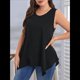thumbnail image 5 of Blusas Sin Mangas para Mujer, Blusas Tipo Túnica de Verano de Talla Grande, Cuello Redondo, Informales, Holgadas, Corte Holgado. Negro XXL, 5 of 9