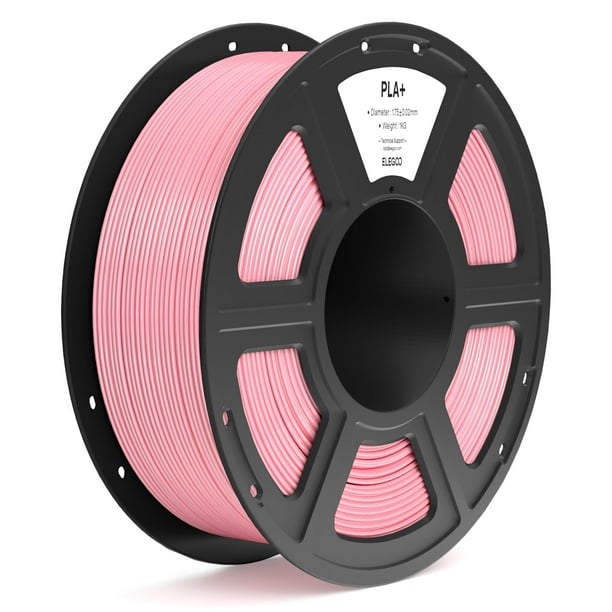 Filamento para impresora 3D ELEGOO PLA+ de 1,75 mm, color rosa, 1 kg