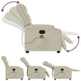 thumbnail image 4 of vidaXL Massage Recliner Chair Cream Faux leather, Metal, Plywood Regular, 4 of 5