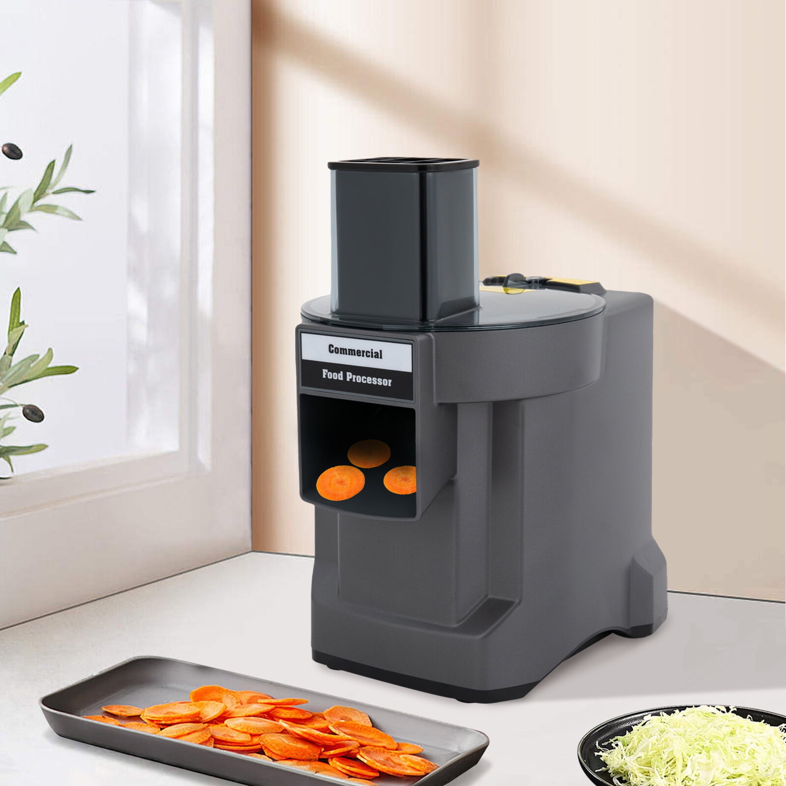 3-in-1 Commercial Vegetable Processor, Vegetable Slicer Shredder Dicer, Electric Food Processor with 3 Blades