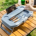 thumbnail image 3 of 4-Person Picnic Basket Set - Collapsible, Waterproof & Leak-Proof - Doubles as Stand-Up Table for Camping, Travel & Road Trips, 3 of 13