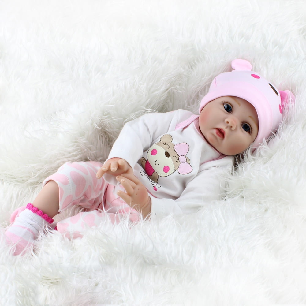 Handmade 22inch Reborn bABY Dolls Adorable Newborn Girl Doll Soft Cloth Body with Accessories