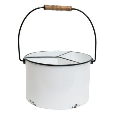 Foreside Home and Garden White Metal Caddy
