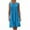 Blue, variant on Summer Dresses for Women 2025, Women's Round Neck Sleeveless Pleated Solid Linen Loose Fitting Dress(Blue,S)
