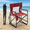 Red-YC, variant on Bigleap Rocker Camping Chair, Portable Folding Rocking Chair with Solid, Durable Armrests, Drink Holder & Comfortable Mesh Backrest — Black