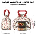 thumbnail image 5 of Pioneer Flower Floral Print Pattern Drawstring Lunch Bag Women - Drawstring Lunch Bag Insulated for Work Office - Stain-Resistant Large Lunchbags for Women with Multi-Pockets, 5 of 6