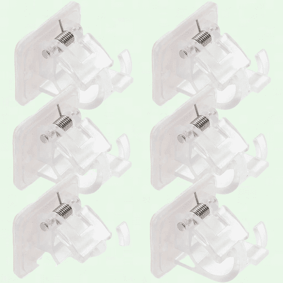 6pcs Magnetic Curtain Rod Bracket Holders, No Drill Curtain Rod Hook