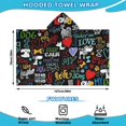 thumbnail image 2 of I Love My Dogs Art Hooded Bath Towel，50"x30" for Ages 3 To 12 Kids, Quick Dry Lightweight Soft Microfiber Hood Beach Towel Cover Up for Kids, 2 of 7